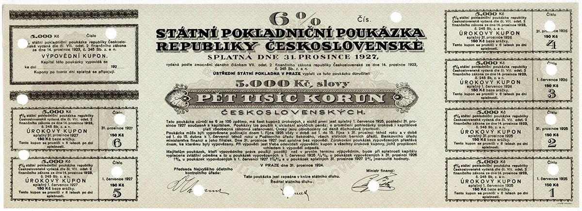 Státní pokladniční poukázky, 1919 - 1939 — 1