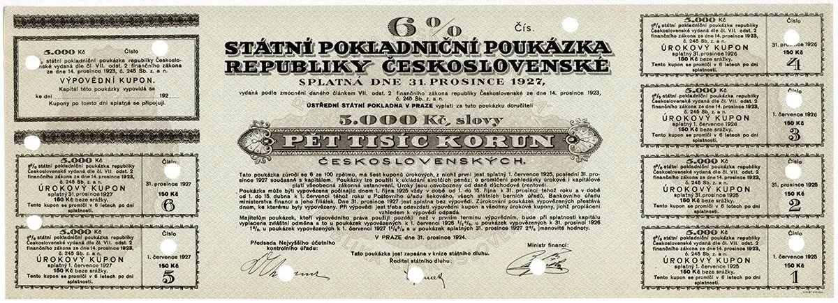Státní pokladniční poukázky, 1919 - 1939 — 1