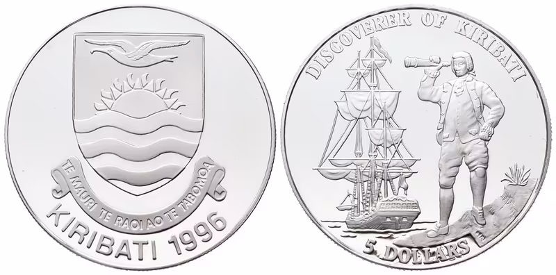 Kiribati, 5 Dollars 1996 - Objevitel Kiribati