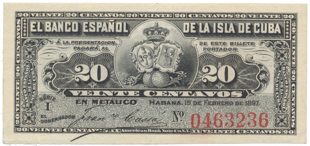 Kuba, 20 Centavos 1897, P.53a