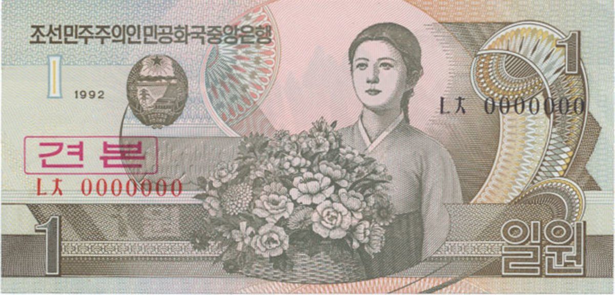 Severní Korea, 1 Won 1992, anulát - SPECIMEN, P.39s
