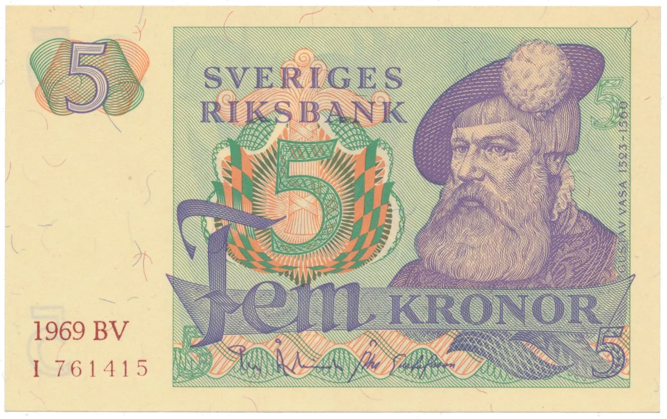 Švédsko, 5 Kronor 1969, P.51a