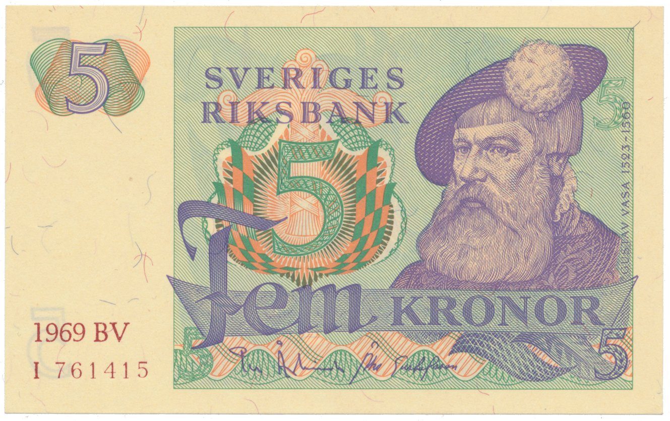 Švédsko, 5 Kronor 1969, P.51a