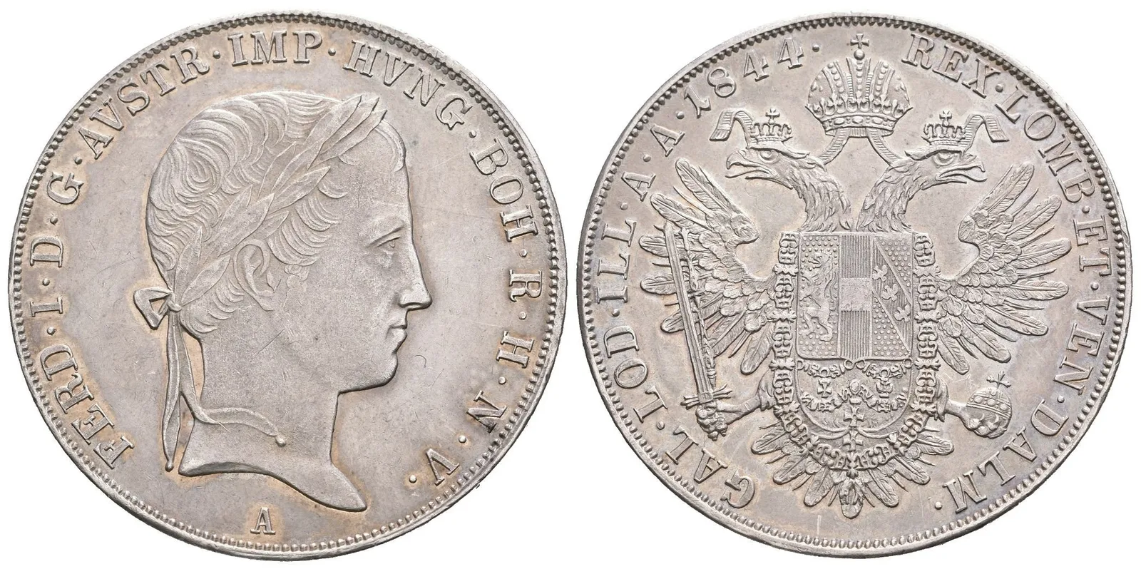 Tolar 1844 A, pěkná zachovalost, patina, zbytky lesku — 1