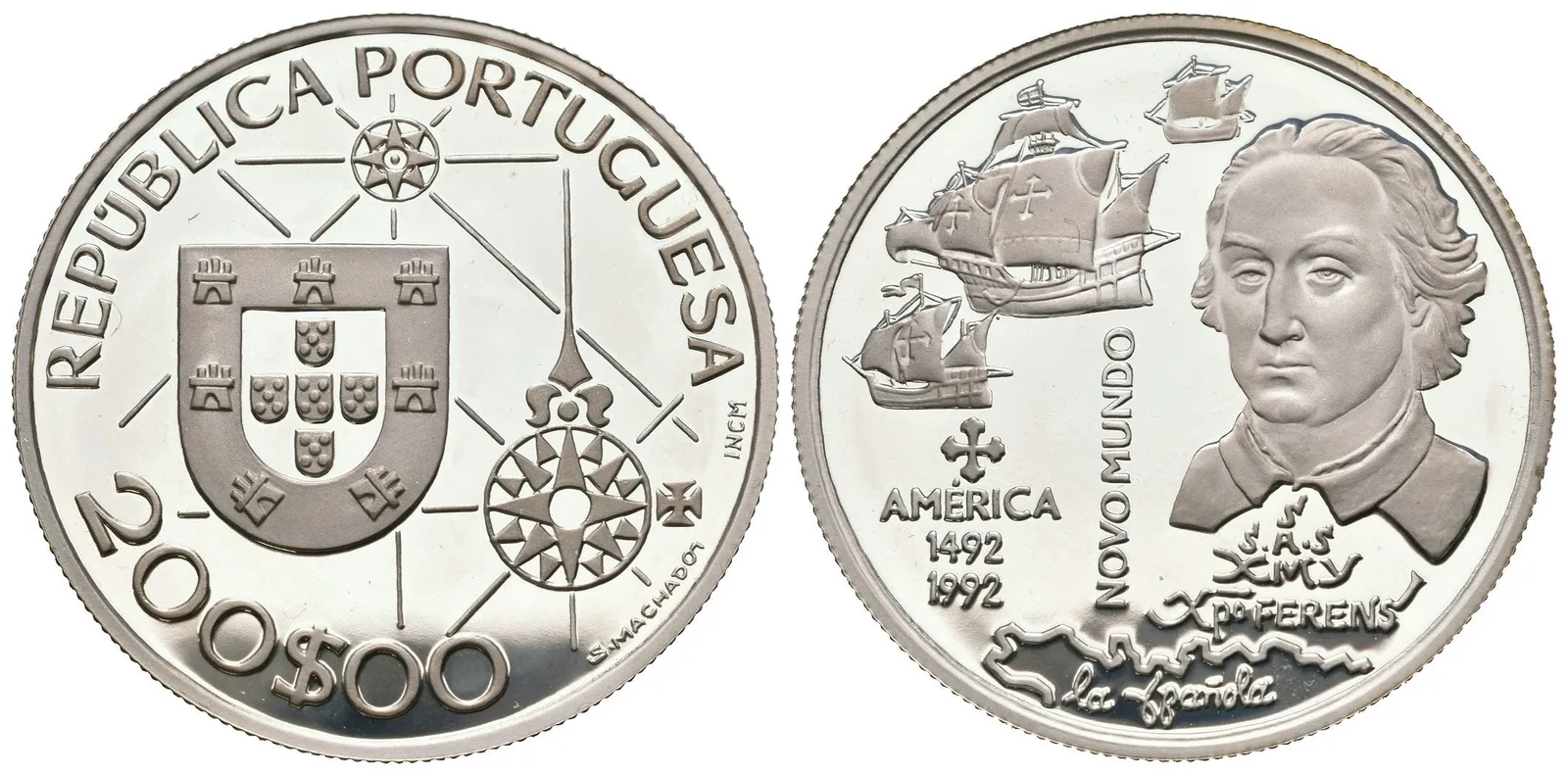 Portugalsko, 200 Escudos 1992 - Objevení Ameriky