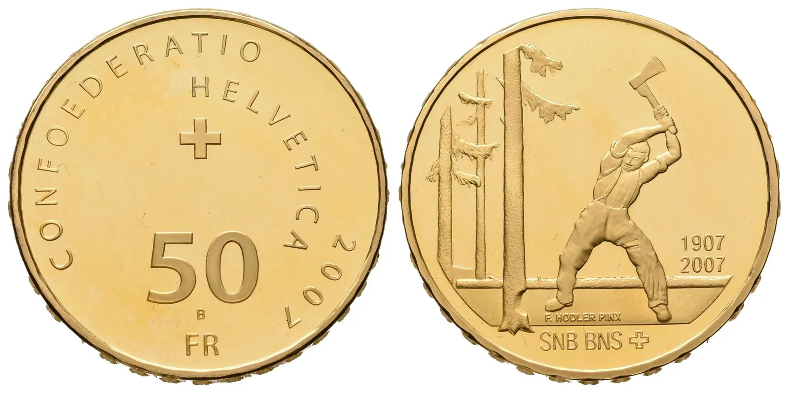 Švýcarsko, 50 Frank 2007 - 100. výročí Švýcarské národní banky