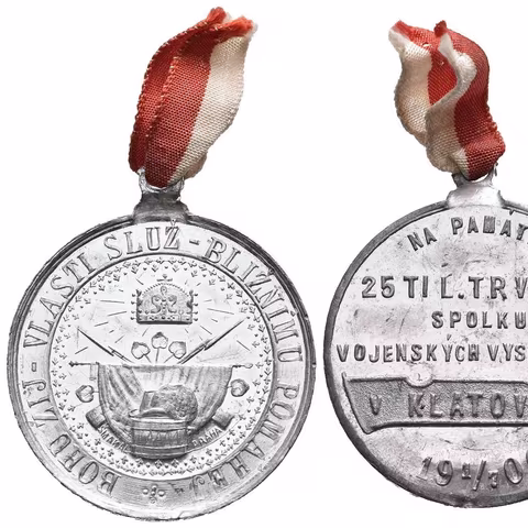 AE Medaile 1900 (Šmakal) - Na památku 25-ti letého trvání spolku vojenských vysloužilců.