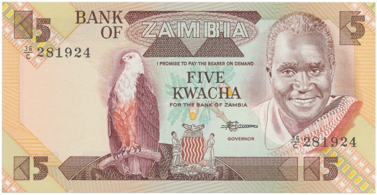 Zambie, 5 Kwacha (1986~1988), P.25d