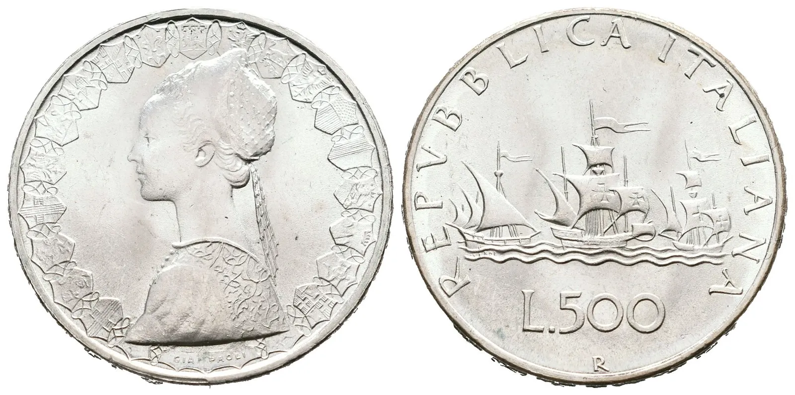 Itálie, 500 Lira 1967