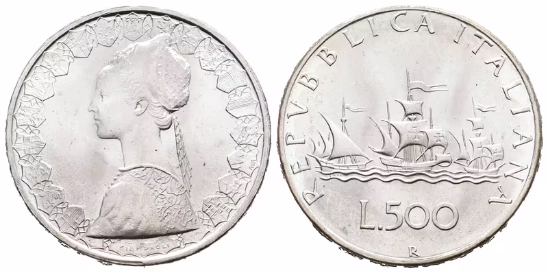 Itálie, 500 Lira 1967