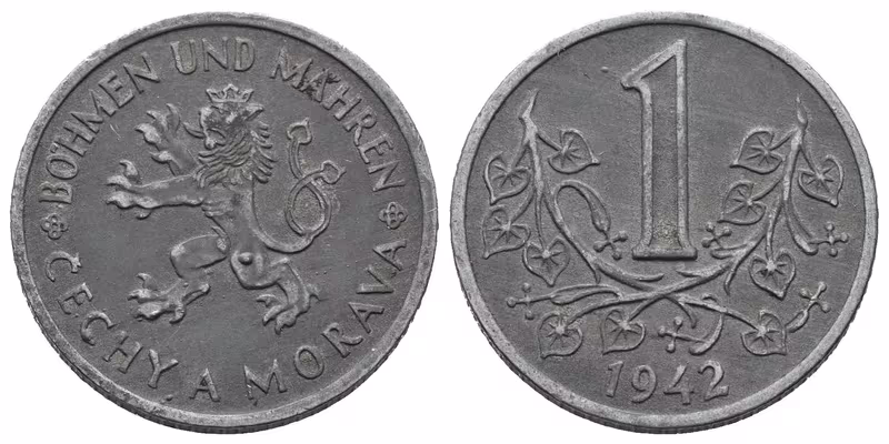 1 Koruna 1942, krásná zachovalost