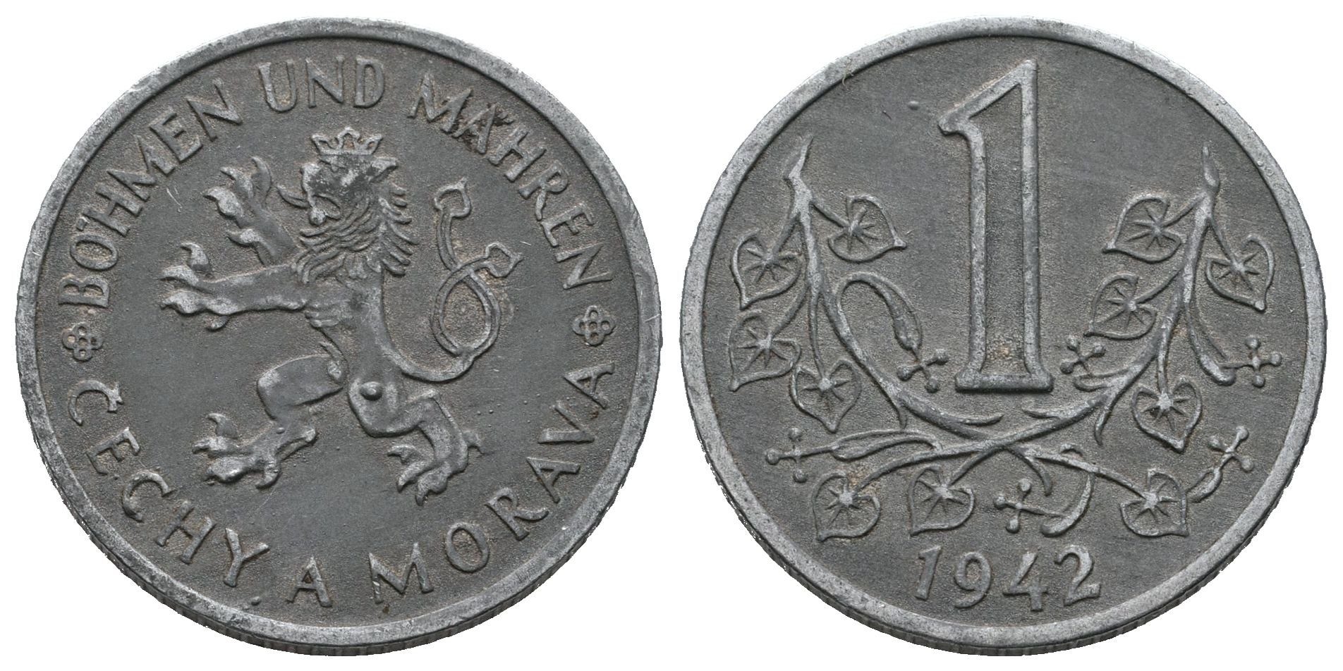 1 Koruna 1942, krásná zachovalost