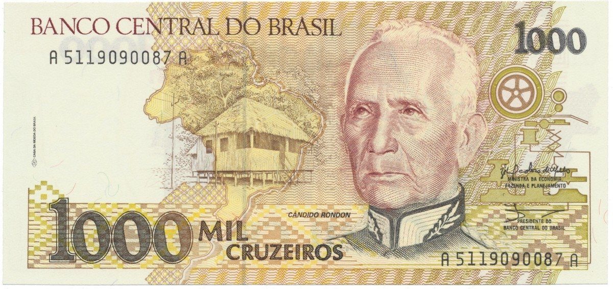 Brazílie, 1000 Cruzeiros (1990), P.231b