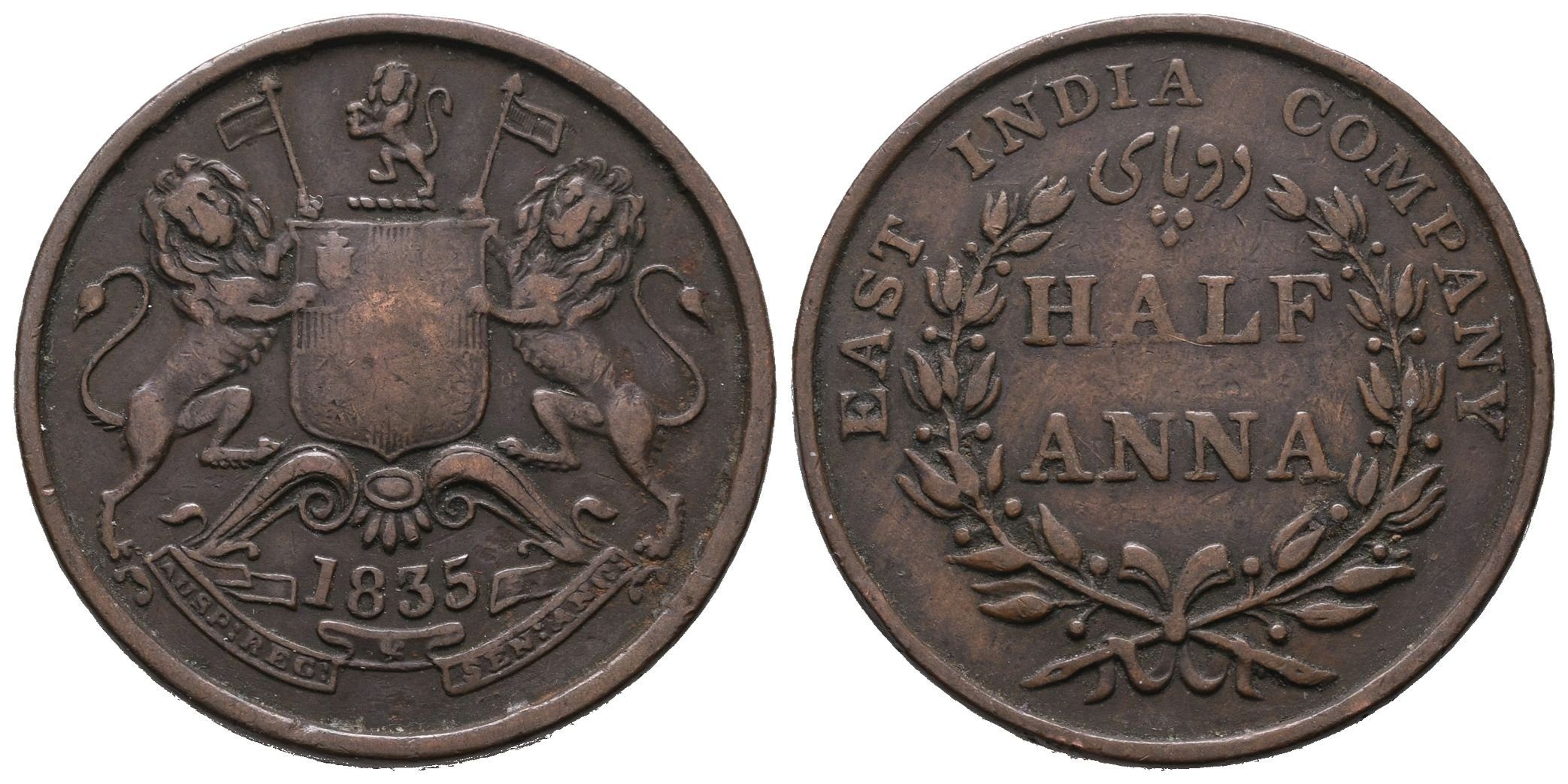 Východoindická společnost, 1/2 Anna 1835
