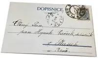Zlatá mince Kde domov můj - dobová pohlednice - fotografie 4