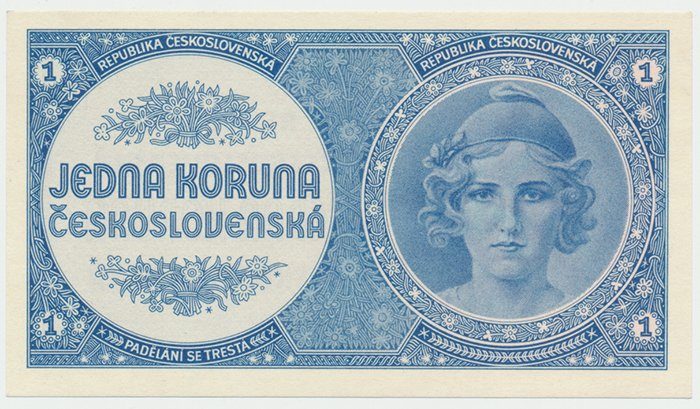 Československo, 1 Koruna b.d. (1946), nevydaná, neperforovaná, Hej.N5
