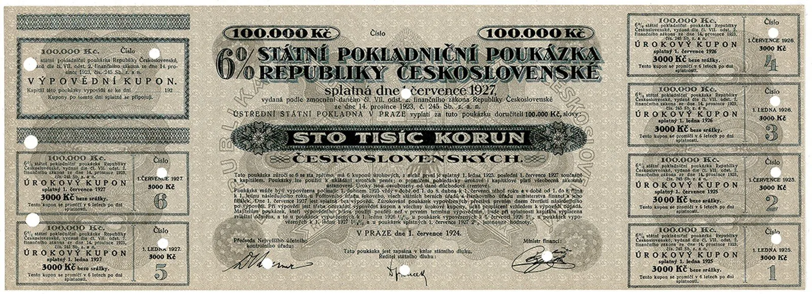 Státní pokladniční poukázky, 1919 - 1939 — 1
