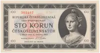 100 Koruna 1945, série B 36, Hej.77a