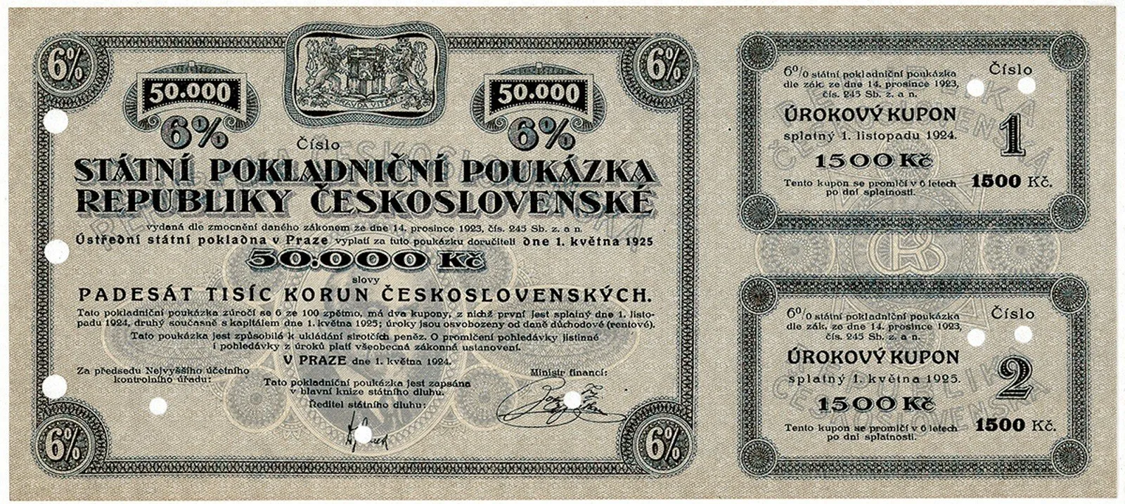 Státní pokladniční poukázky, 1919 - 1939 — 1