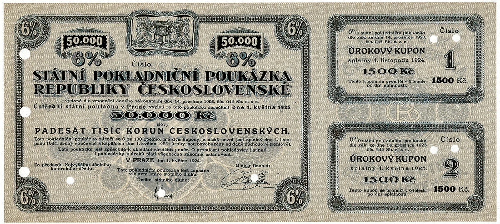 Státní pokladniční poukázky, 1919 - 1939 — 1