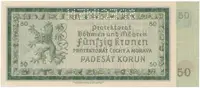 Protektorát Čechy a Morava, 50 Koruna 1940, perf. 1x SPECIMEN, Hej.34a.S1 - fotografie 2