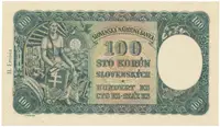 100 Koruna 1940, II. vydání, série A 7, Hej.49a1 - fotografie 2