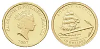 10 dolarů - 2007 - Au 1,24 g - 999/1000 - Kotva HMS Bounty