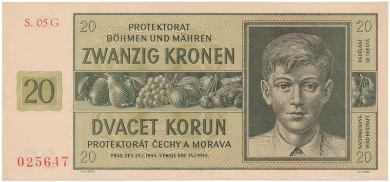 20 Koruna 1944, série G, Hej.40b