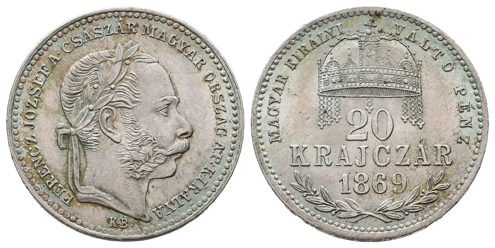 20 Krejcar 1869 KB - dlouhý opis
