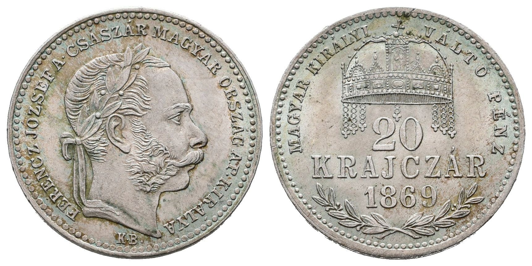 20 Krejcar 1869 KB - dlouhý opis