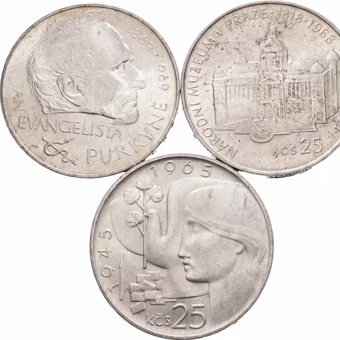Soubor mincí - 25 Kčs 1965 - 20. výročí osvobození, 1968 - Národní muzeum