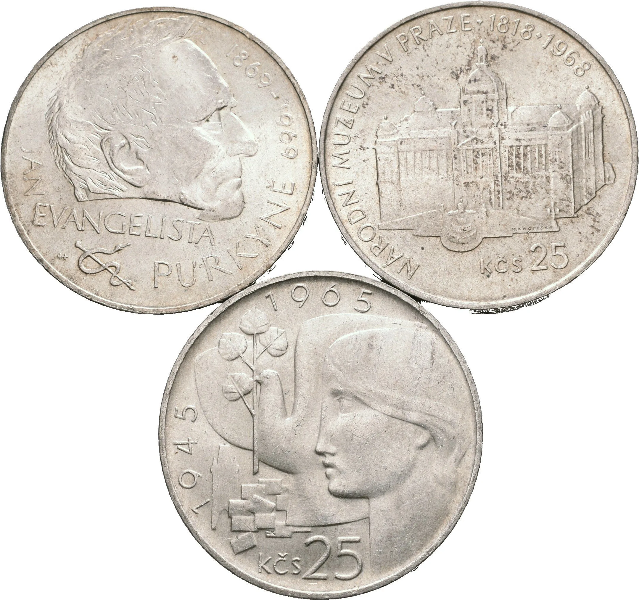 Soubor mincí - 25 Kčs 1965 - 20. výročí osvobození, 1968 - Národní muzeum — 1