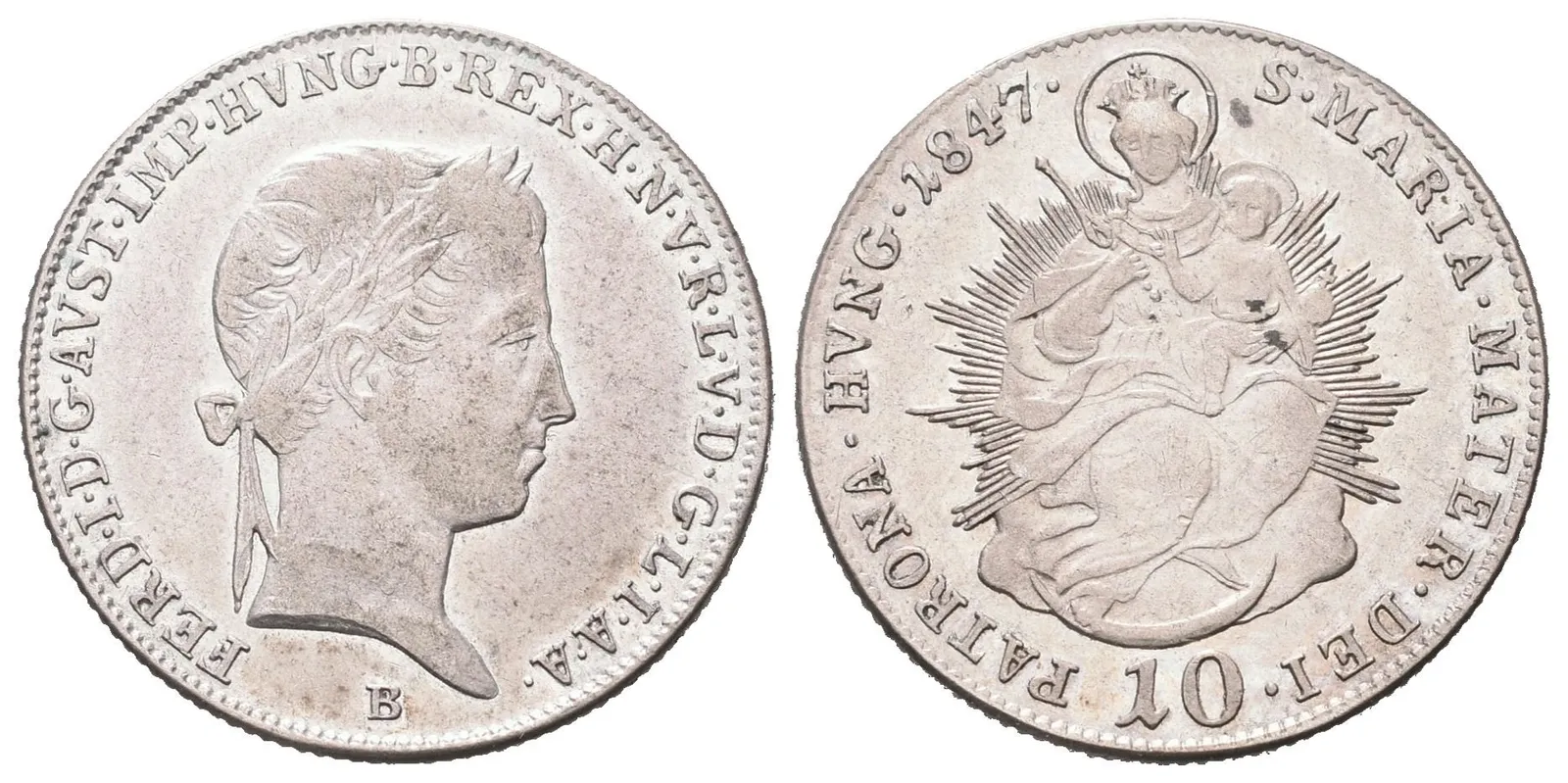 Ferdinand V., 10 Krejcar 1847 B, Kremnice