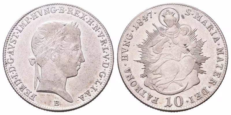 Ferdinand V., 10 Krejcar 1847 B, Kremnice