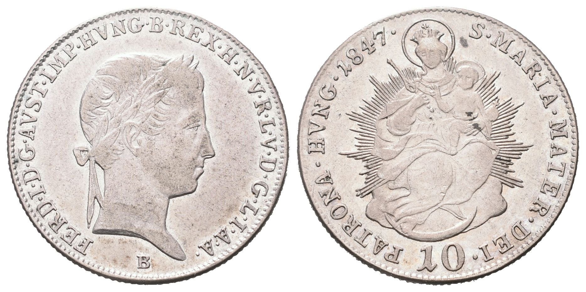 Ferdinand V., 10 Krejcar 1847 B, Kremnice