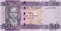 Súdán Jižní, 50 Sudanese Pounds 2017, P.14c