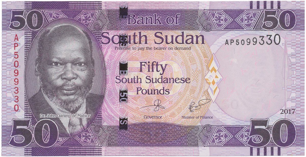 Súdán Jižní, 50 Sudanese Pounds 2017, P.14c