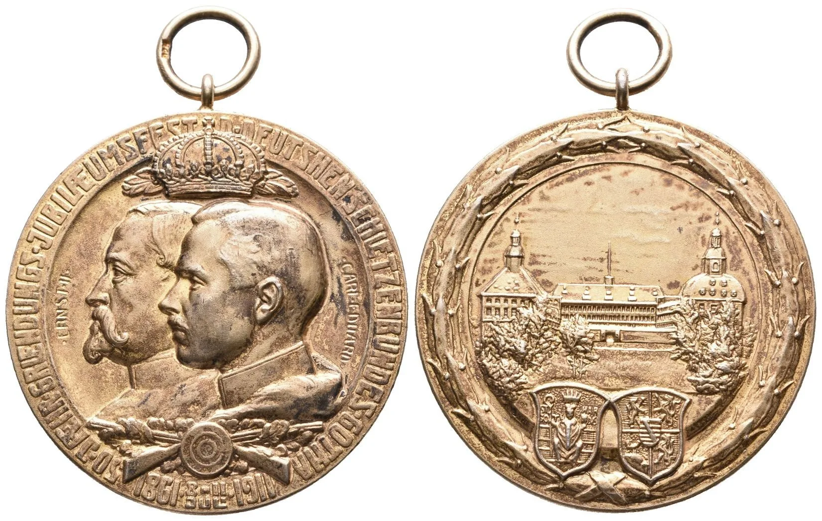 AR Medaile 1911 - K 50. výročí slavností k založení střeleckého spolku Gotha. — 1