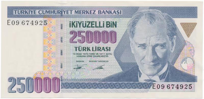 Turecko, 250.000 Lira (1992), P.207