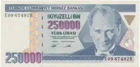 Turecko, 250.000 Lira (1992), P.207
