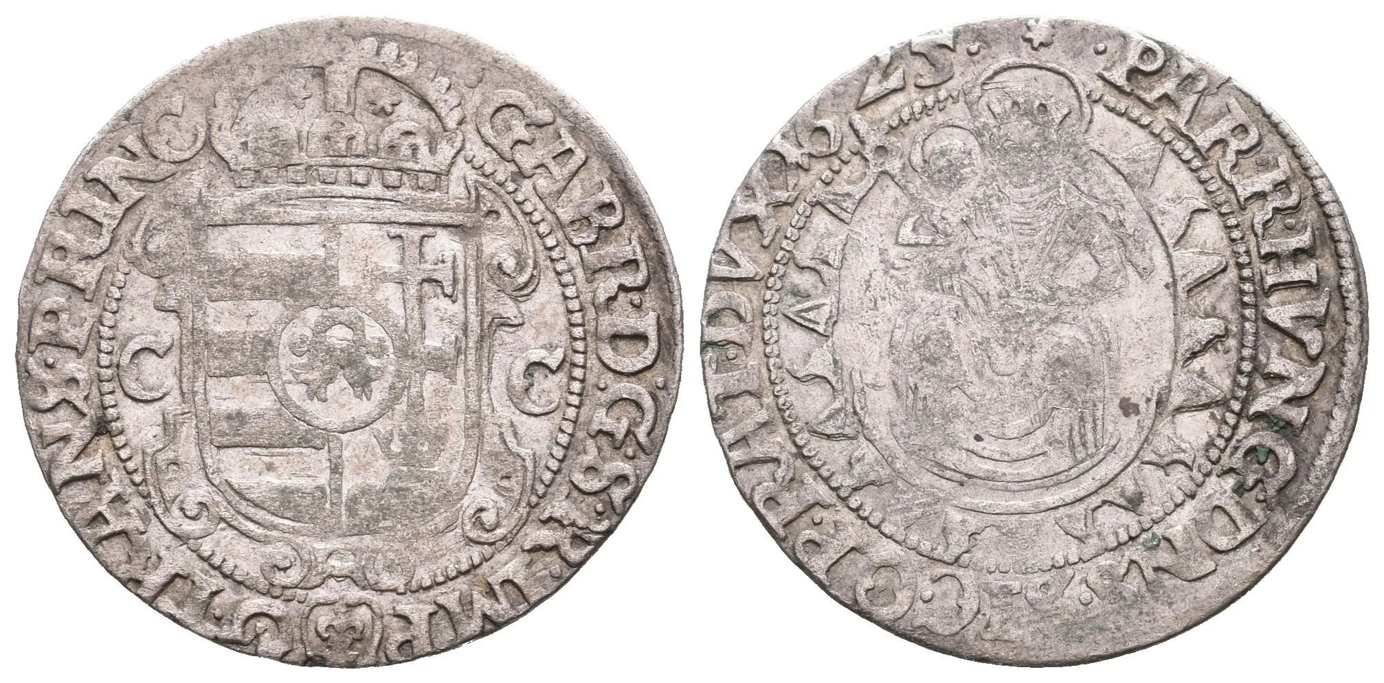 Groš (5 Denár) 1625 CC, Košice, Husz.435, pěkná zachovalost, patina, exc. — 1