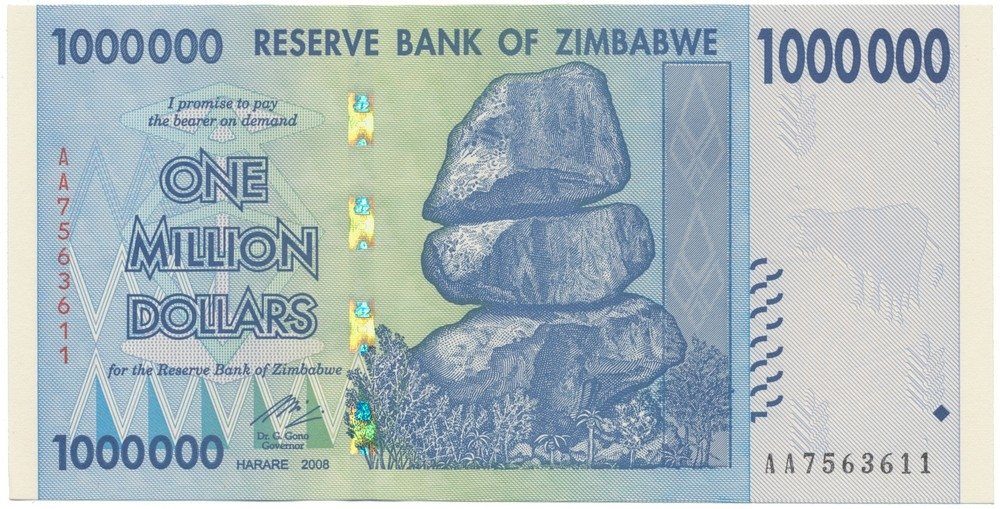 Zimbabwe, 1 Million Dollars 2008, P.77