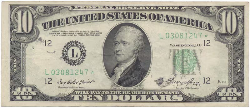 USA, 10 Dollars 1950A, náhradní série *, Pick.439r