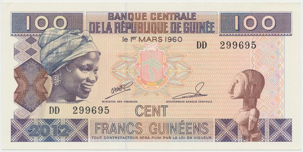 Guinea, 100 Francs 2012, P.35b