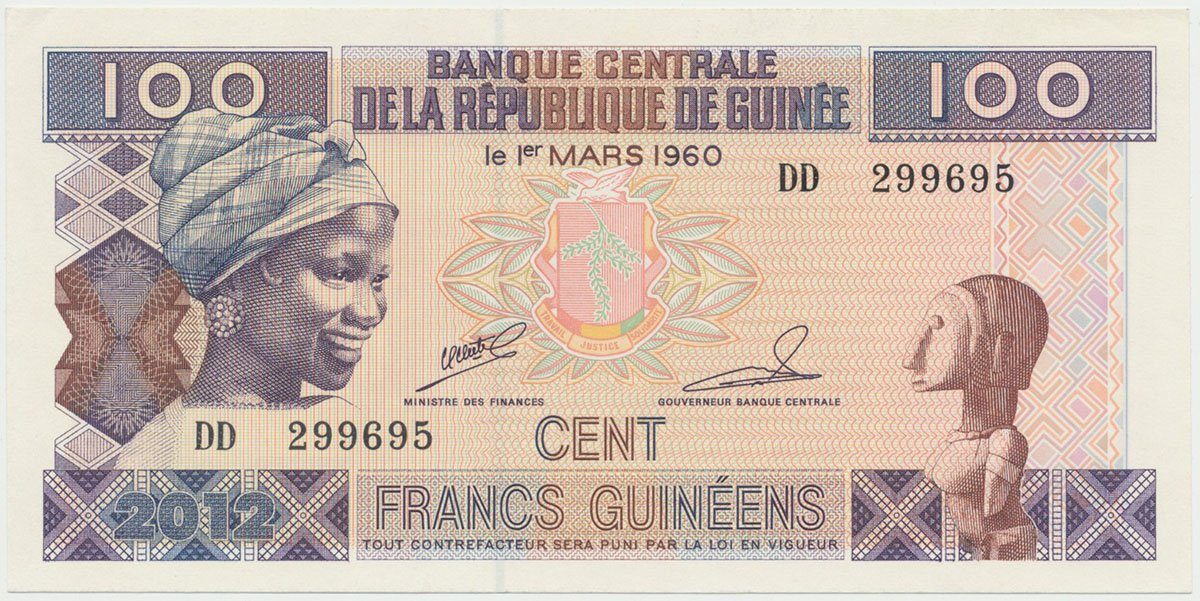 Guinea, 100 Francs 2012, P.35b