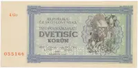 2000 Koruna 1945, série s 1 číslem, SPECIMEN dole, Hej.69a1.S2