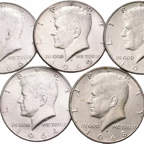 Soubor mincí - 1/2 Dollar 1964, Ag 0,900 (12,50 g) +