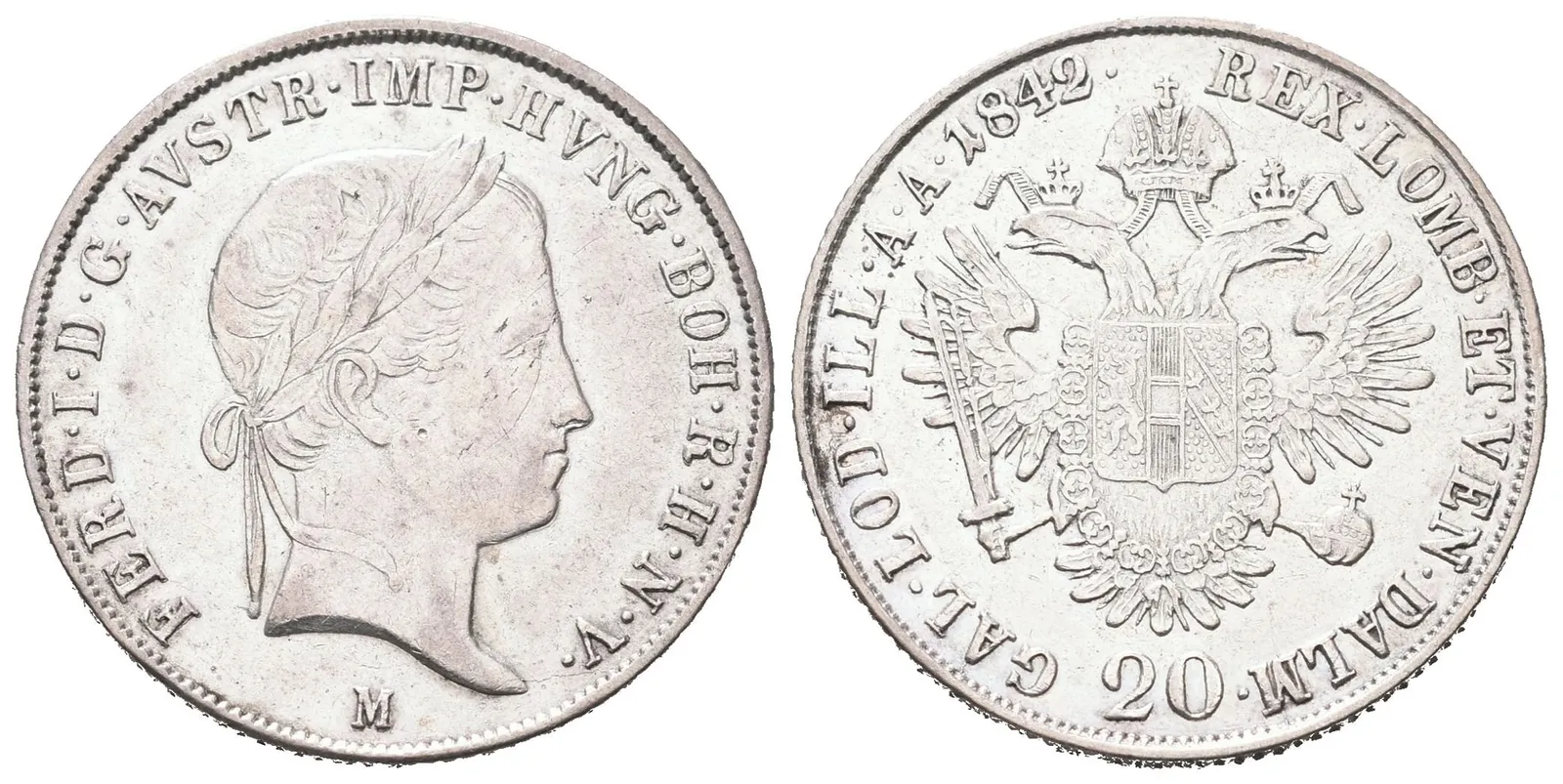 Ferdinand V., 20 Krejcar 1842 M, Milán