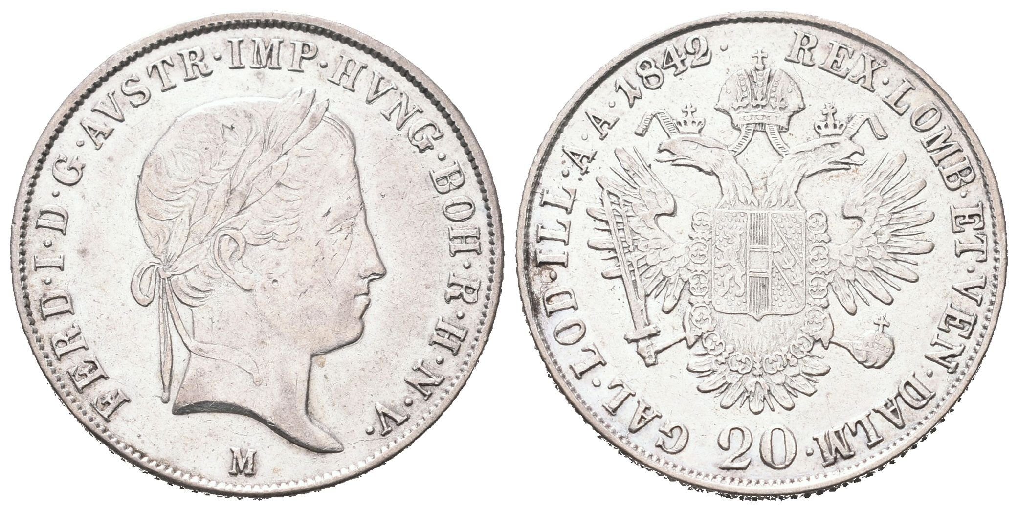 Ferdinand V., 20 Krejcar 1842 M, Milán