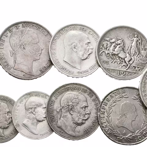 Soubor stříbrných mincí - Zlatník 1861 A, 20 Krejcar 1815 A, Tolar 1759 - Salzburg,